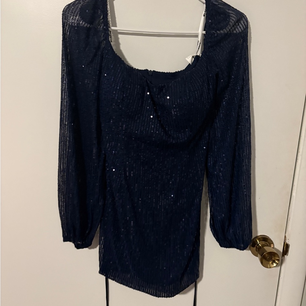 Elegant Navy Blue Women's Top